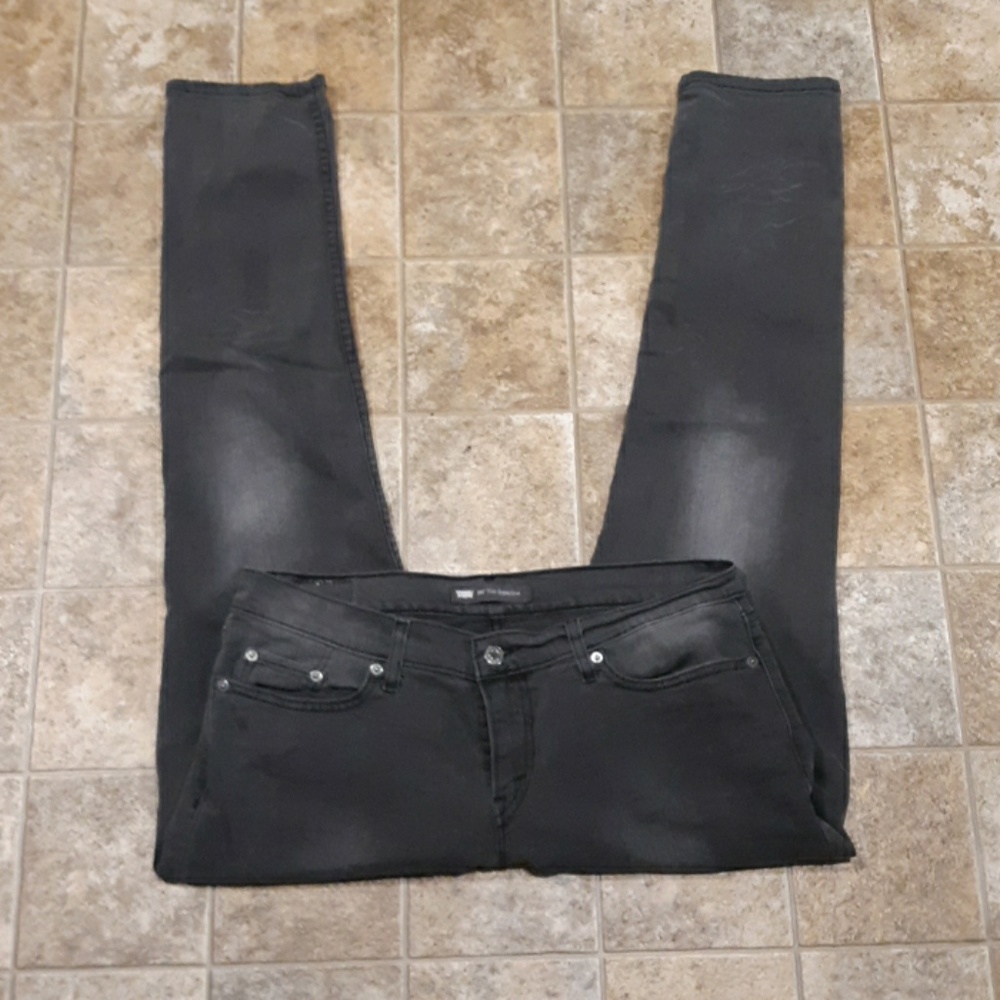 Levis 524 Too superlow Blackish Gray Skinny Jeans.